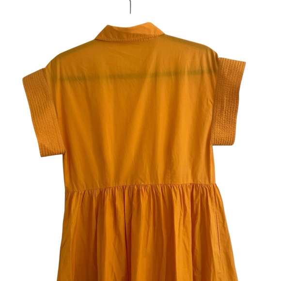 Oliphant Orange Shirt Dress in Tuki Marigold Medium Missing Belt - Picture 5 of 9
